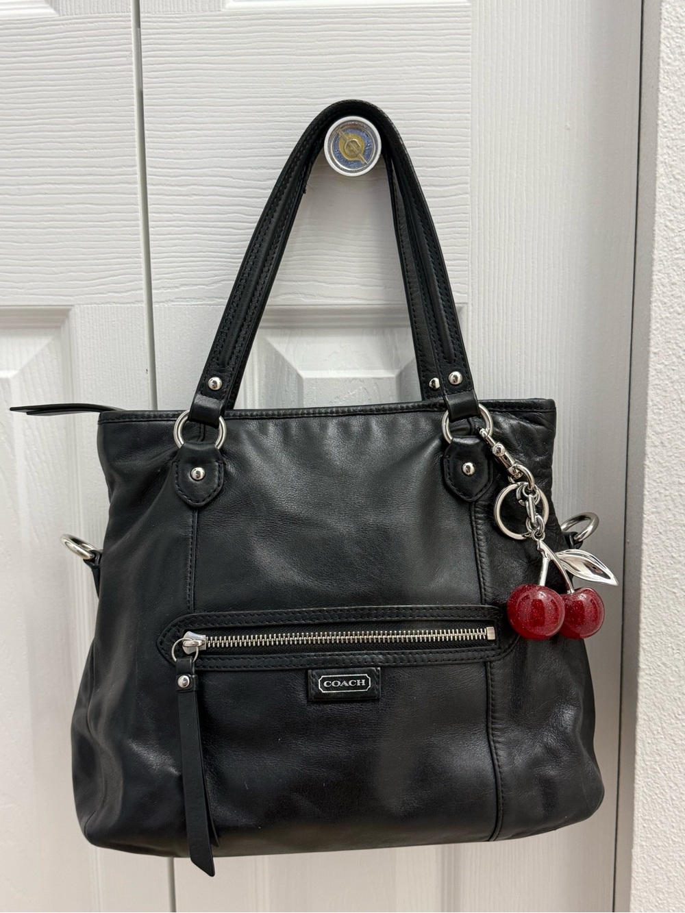Coach Black Leather Tote Bag